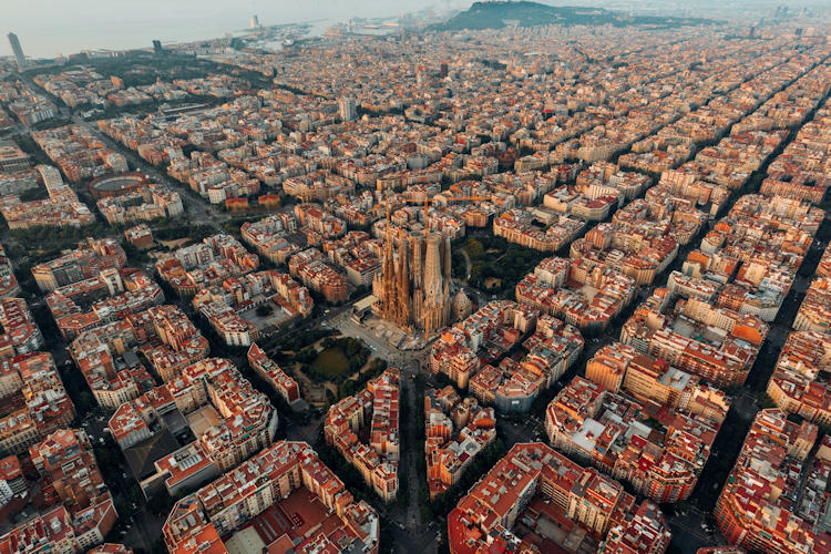 Barcelona drone shot